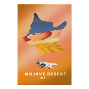 Mojave Desert USA map Poster