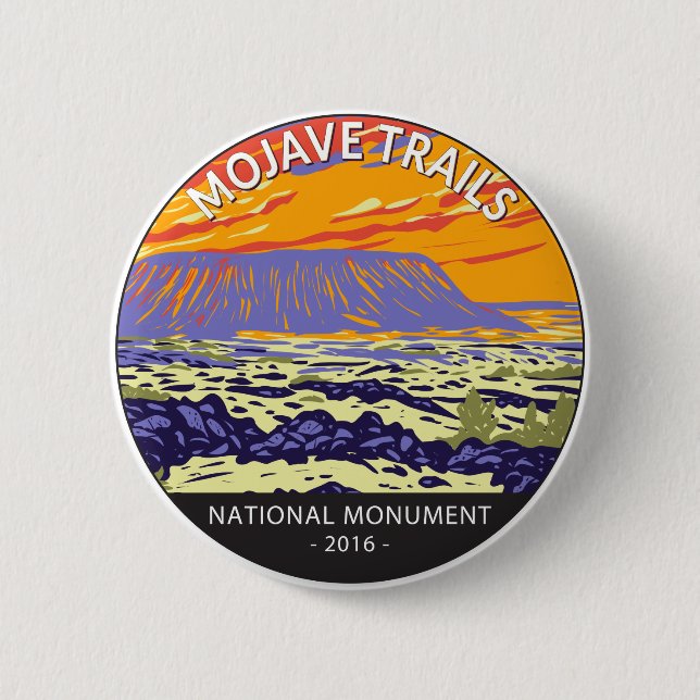 Mojave Trails National Monument Amboy Crater  6 Cm Round Badge (Front)