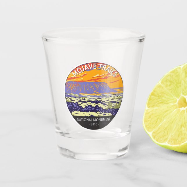 Mojave Trails National Monument Amboy Crater Shot Glass (Front)