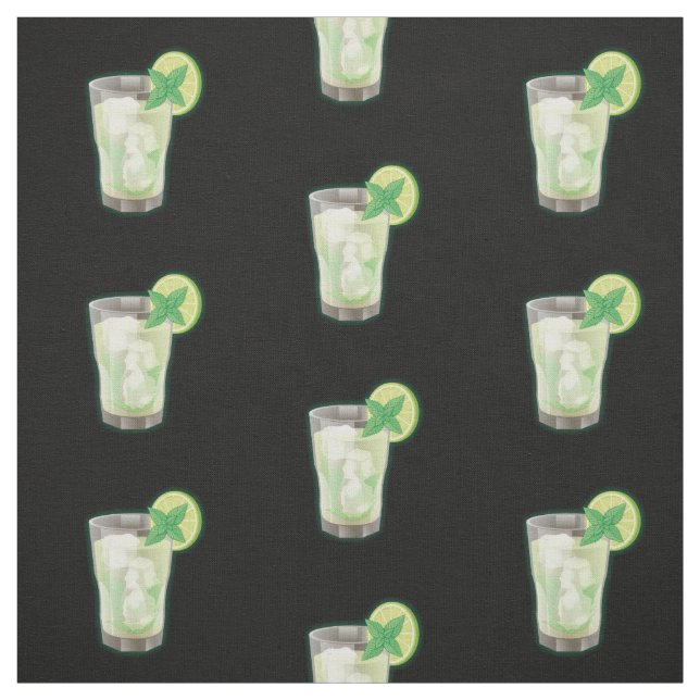 Mojito Cocktail Pattern Fabric (Swatch)