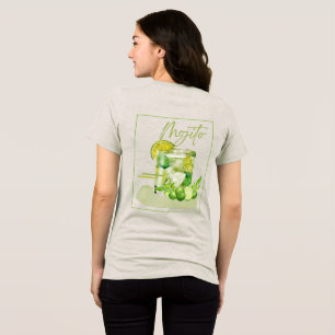 Mojito Cocktail Watercolor Art Tri-Blend Shirt