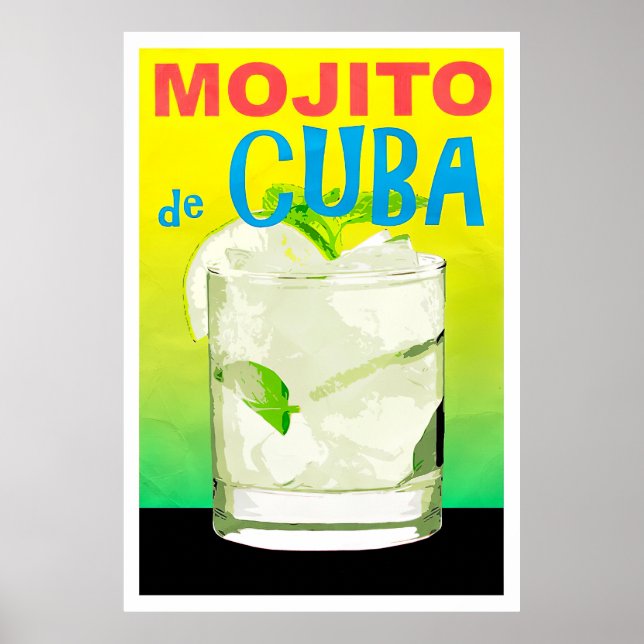 Mojito de Cuba vintage travel poster (Front)