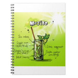 Mojito Recipe Spiral Notebook