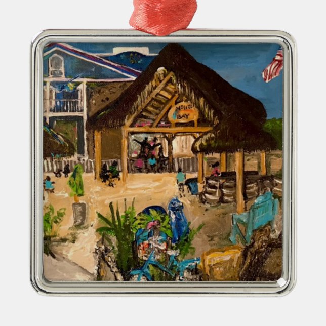 "Mojito's at Dusk" By Willowcatdesign  Metal Tree Decoration (Front)