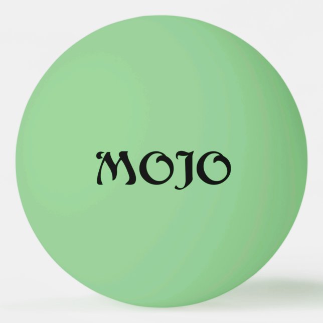 Mojo 1-star green glow ping pong ball (Front)