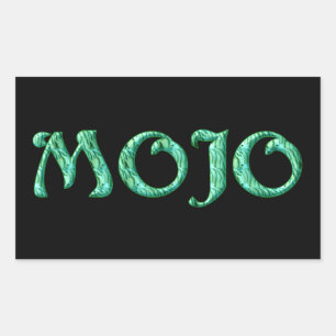 Mojo black rectangle stickers