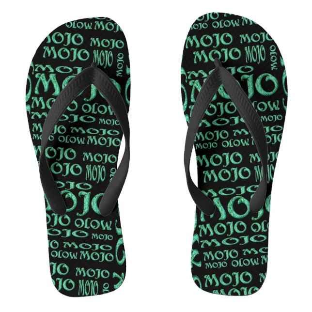 Mojo black wide flip flops (Footbed)