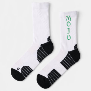 Mojo green and white high performance socks