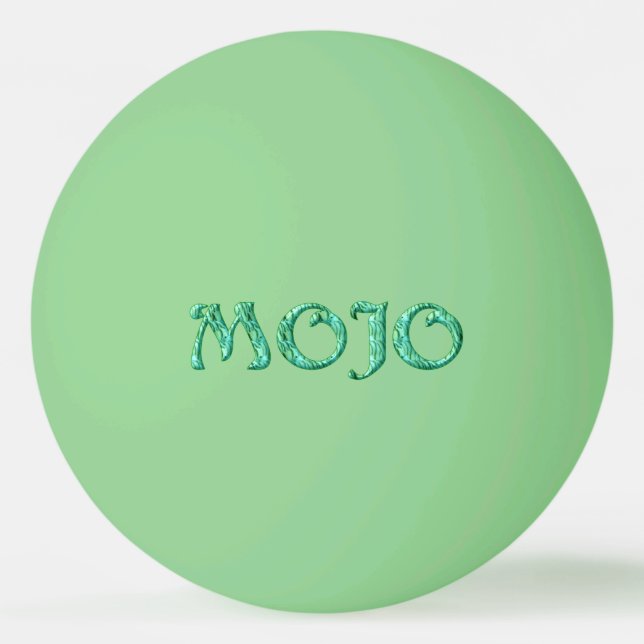 Mojo green green glow 1-star ping pong ball (Front)