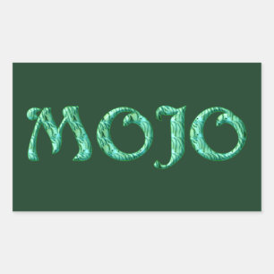Mojo green rectangle stickers