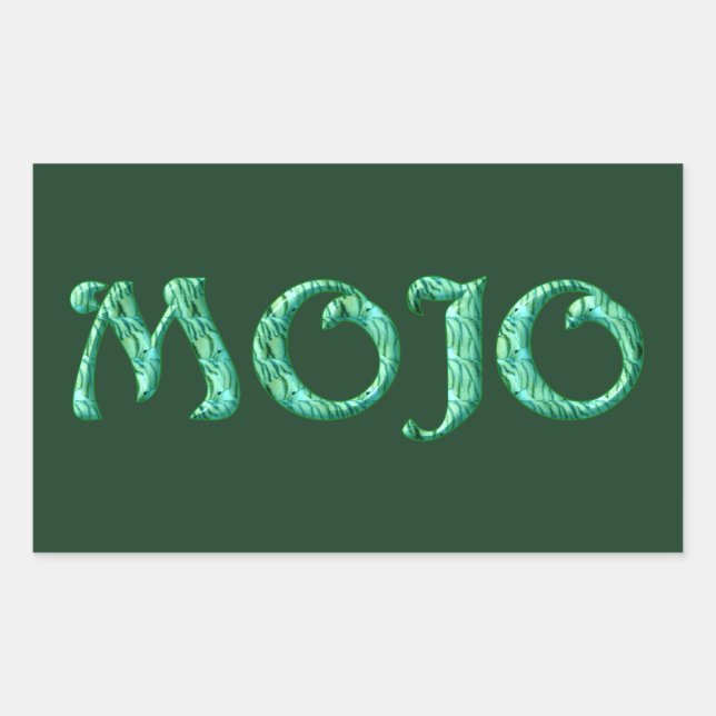 Mojo green rectangle stickers (Front)