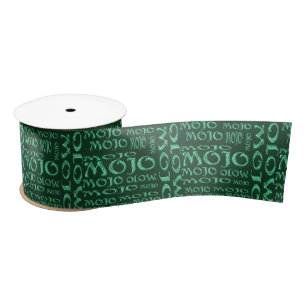 Mojo green ribbon satin ribbon