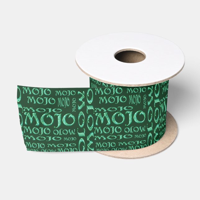Mojo green ribbon satin ribbon (Spool)