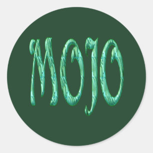 Mojo green round stickers
