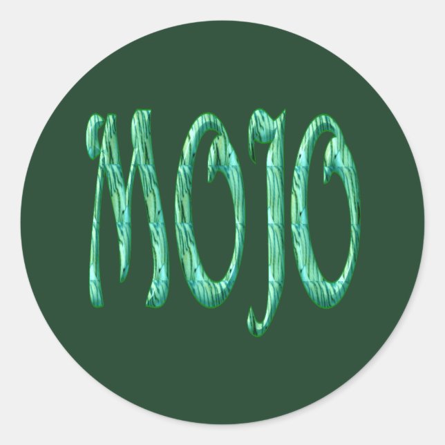 Mojo green round stickers (Front)