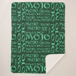 Mojo green sherpa blanket