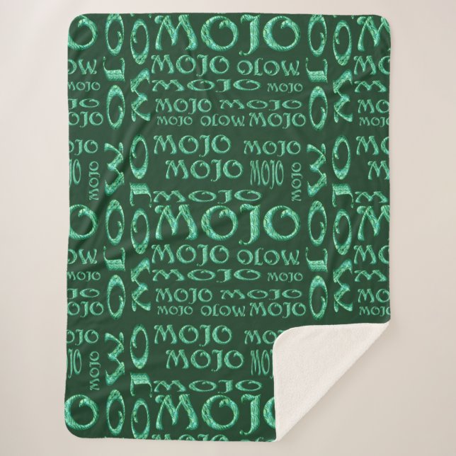 Mojo green sherpa blanket (Front)