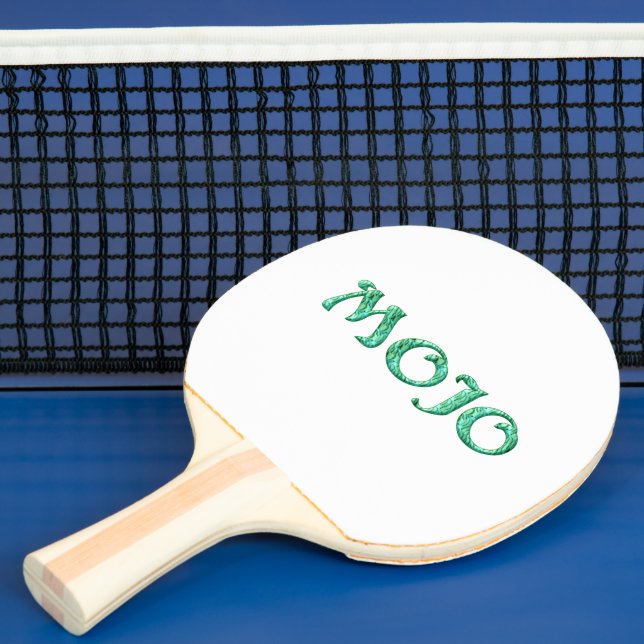 Mojo green white ping pong paddle 2 sided (Insitu)
