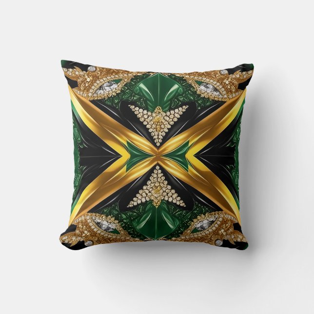  MoJo Pillow with Jamaican Colours Design (Front)