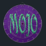 Mojo purple dartboard<br><div class="desc">Mojo dartboards are for darts players with a magic gift,  certain touch,  cosmic connection,  talent,  or special luck. Mojo is Steamy Raimon original calligraphy art.</div>