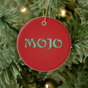 Mojo red hanging round ornament