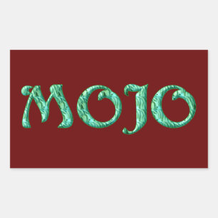 Mojo red rectangle stickers