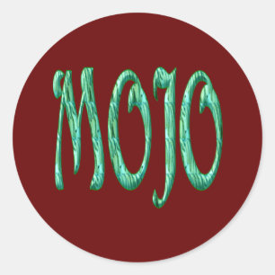 Mojo red round stickers