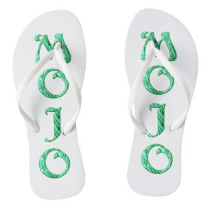 Mojo white flip flops