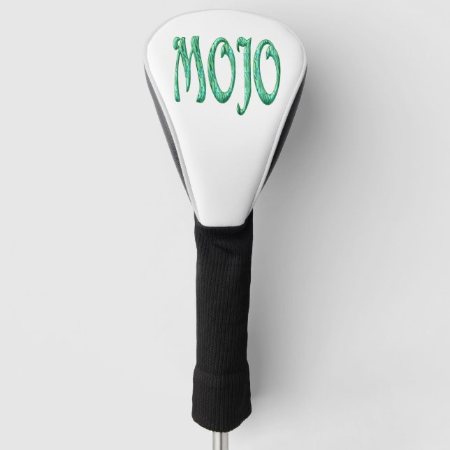 Mojo white golf driver cover (Front)