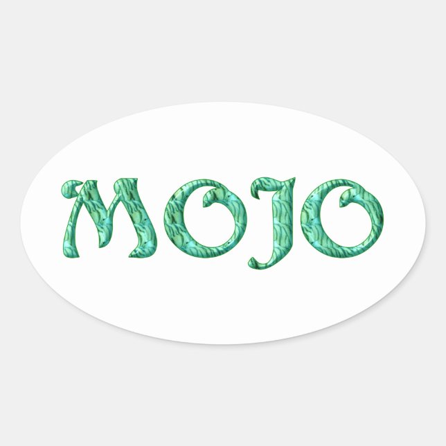 Mojo white oval stickers (Front)