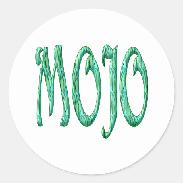 Mojo white round stickers (Front)