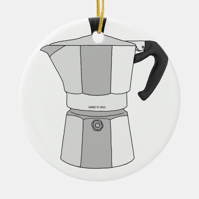Moka coffee pot ceramic tree decoration (Front)