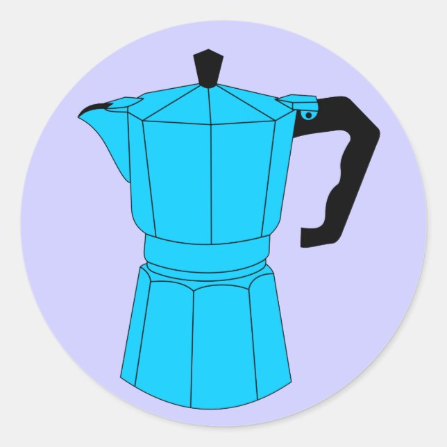 Moka Espresso Coffee Pot Classic Round Sticker (Front)