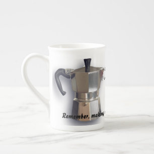 Moka pot- bone china mug