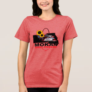 MOKAN Badlanders Centred Dark Colour Womens Tri-Blend Shirt