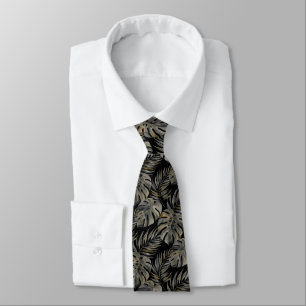 Moku Island Hawaiian Watercolor Monstera -Black Tie