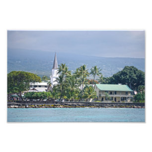 Mokuaikaua Church, Hulihee Palace, Kailua-Kona, HI Photo Print