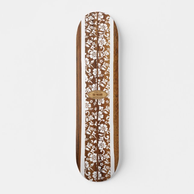 Mokuleia Customisable Vintage Surf Skateboard (Front)