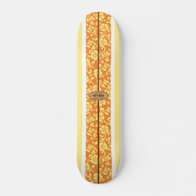 Mokuleia Customisable Vintage Surf Skateboard (Front)