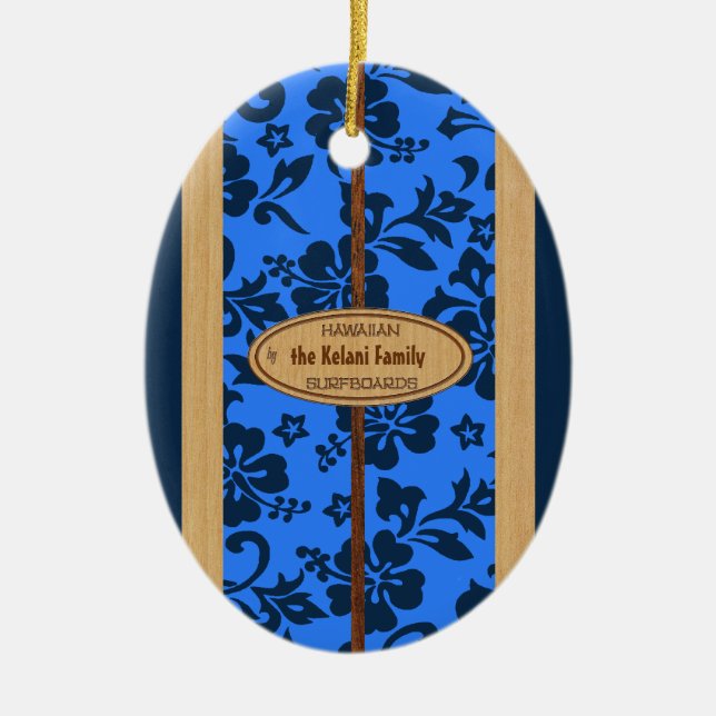 Mokuleia Customisable Vintage Surfboard Ornament (Front)