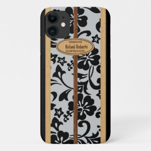 Mokuleia Hawaiian Faux Wood Monogram Surfboard Case-Mate iPhone Case