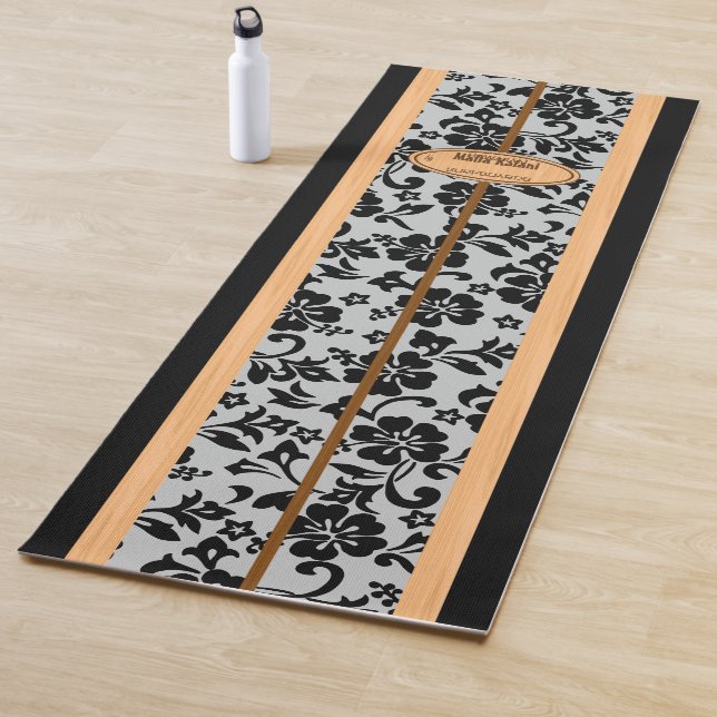Mokuleia Hawaiian Hibiscus Monogram Surfboard Yoga Mat (In Situ)