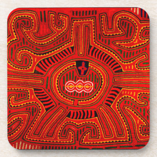 Mola Design by San Blas Indians Coaster