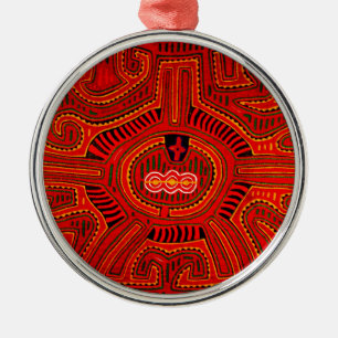 Mola Design by San Blas Indians Metal Tree Decoration