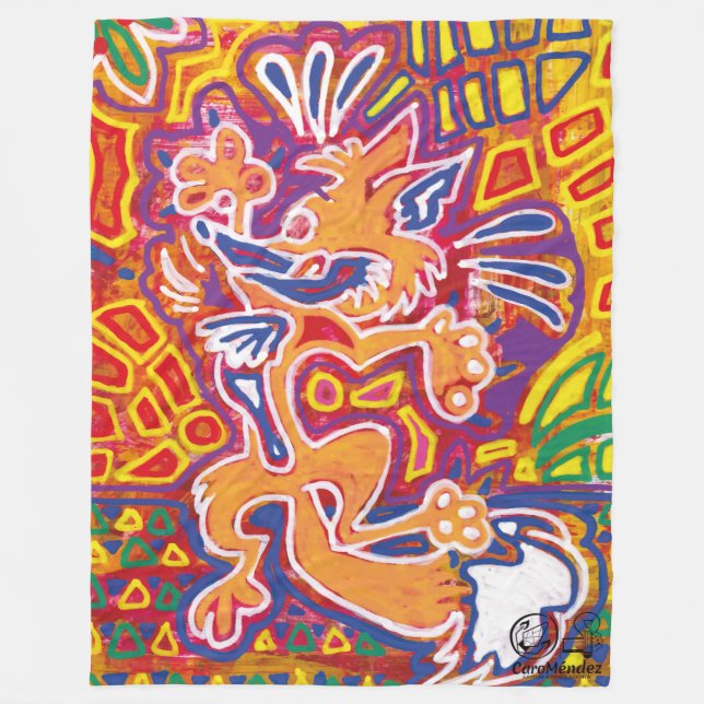 Mola Illustration2 Fleece Blanket (Front)