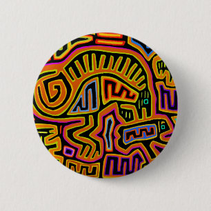 Mola Shaman Peyote Visions 6 Cm Round Badge