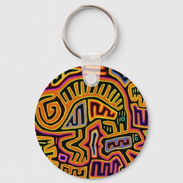 Mola Shaman Peyote Visions Key Ring (Front)