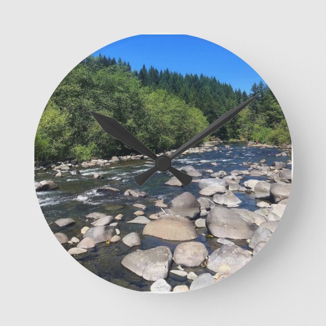Molalla River, OR Round Clock (Front)