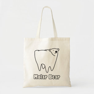 Molar Bear Polar Tooth Bear Tote Bag