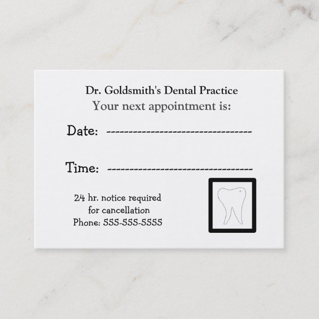 Molar Dental Appointment Design (Front)